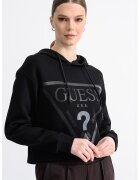 GUESS Късо худи с лого - Черен