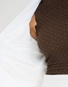 GUESS Късо сако с джобове с капаче Мръснобял