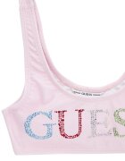 GUESS KIDS Бански от две части с лого от декоративни камъни Бледо розово