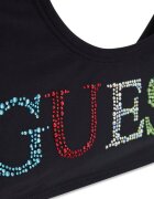GUESS KIDS Бански от две части с лого от декоративни камъни Черен