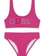 GUESS KIDS Бански от две части с лого от декоративни камъни Фуксия