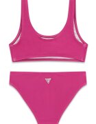 GUESS KIDS Бански от две части с лого от декоративни камъни Фуксия