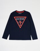 GUESS KIDS Блуза от органичен памук с лого Тъмносин