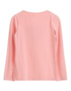 GUESS KIDS Блуза с декоративни камъни и лого Розова сьомга