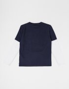 GUESS KIDS Блуза с дизайн 2в1 Бял/Тъмносин