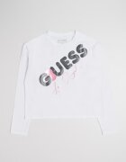 GUESS KIDS Блуза с лого Бял/Светлорозов