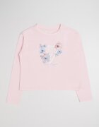 GUESS KIDS Блуза с лого и флорална шарка Светлорозов