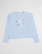 GUESS KIDS Блуза с лого и флорална шарка Светлосин