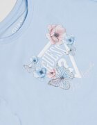 GUESS KIDS Блуза с лого и флорална шарка Светлосин