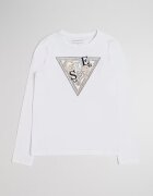 GUESS KIDS Блуза с лого от пайети Бял