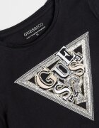 GUESS KIDS Блуза с лого от пайети Черен