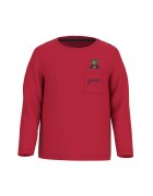 GUESS KIDS Блуза с овално деколте и джоб Кафяв/Тъмночервен