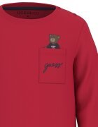 GUESS KIDS Блуза с овално деколте и джоб Кафяв/Тъмночервен