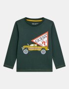 GUESS KIDS Блуза с овално деколте и лого Шафраново жълто/Тъмнозелен/Бял