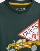 GUESS KIDS Блуза с овално деколте и лого Шафраново жълто/Тъмнозелен/Бял