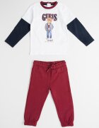 GUESS KIDS Блуза с принт и панталон - 2 части Бял/Бордо/Тъмносин