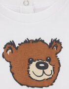 GUESS KIDS Блуза с шарка на плюшено мече и овално деколте Черен/Кафяв/Бял