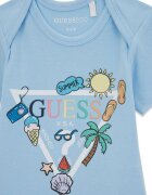 GUESS KIDS Боди с къс ръкав и къс панталон Бял/Небесносин