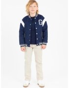 GUESS KIDS Бомбър яке с паднали ръкави - Мръснобял/Тъмносин