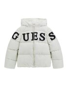 GUESS KIDS Дълго зимно яке с шарка - Черен/Мръснобял