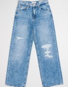 GUESS KIDS Дънки със свободна кройка и протрити зони Светлосин