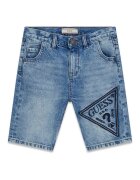 GUESS KIDS Дънкови бермуди с лого Син меланж
