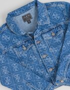 GUESS KIDS Дънково яке с лого Син меланж
