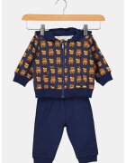 GUESS KIDS Guess - Памучен суитшърт и панталон - 2 части - Кафяв/Тъмносин