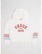 GUESS KIDS Худи с модал с лого - Червен/Мръснобял