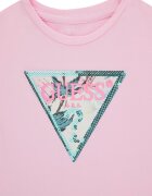 GUESS KIDS Къс панталон с тропически принт и тениска с набирания Пастелнорозов