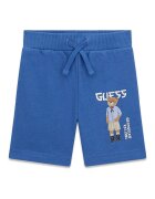 GUESS KIDS Къс спортен панталон с лого Светлосин