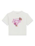GUESS KIDS Къса тениска с лого Бял/Прашно розово