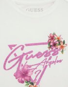 GUESS KIDS Къса тениска с лого Бял/Прашно розово