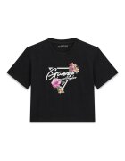 GUESS KIDS Къса тениска с лого Черен/Розово