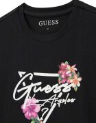 GUESS KIDS Къса тениска с лого Черен/Розово
