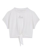 GUESS KIDS Къса тениска с памук с лого Бял