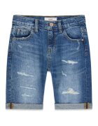 GUESS KIDS Къси дънки с протрити зони Син меланж