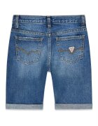 GUESS KIDS Къси дънки с протрити зони Син меланж