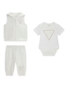 GUESS KIDS Комплект с памук - 3 части Слонова кост