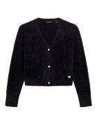 GUESS KIDS Мъхеста жилетка с бижутерски копчета Черен