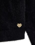 GUESS KIDS Мъхеста жилетка с бижутерски копчета Черен