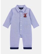 GUESS KIDS Памучен гащеризон с лого - Червен/Лавандула