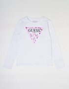 GUESS KIDS Памучна блуза с лого Бял