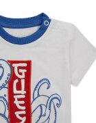 GUESS KIDS Памучна тениска и къс панталон с бродирано лого Бял/Тъмносин/Петролно синьо