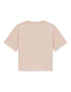 GUESS KIDS Памучна тениска с лого Светло бежово