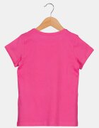 GUESS KIDS Памучна тениска с метализирано лого Фуксия