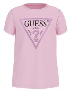 GUESS KIDS Памучна тениска с метализирано лого Пастелнорозов