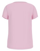 GUESS KIDS Памучна тениска с метализирано лого Пастелнорозов