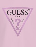 GUESS KIDS Памучна тениска с метализирано лого Пастелнорозов