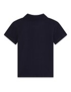 GUESS KIDS Памучна тениска с яка и лого Ултрамарин синьо